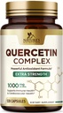 Quercetin Supplement 1000mg - Naturligt, växtbaserat stöd för immun, cellulära, andnings- och säsongsförändringar - Extra styrka Quercetin Dihydrate från Sophora Japonica - 120 Veggie Capsules