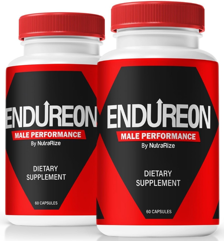 NutraRize (2 Pack) Endureon Pills - Daglig supportformel med Premium Ingredienser för att hjälpa till att upprätthålla mäns energi, prestanda och vardags Wellness | Easy-to-Take Capsules (120 kapslar)