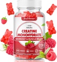 mjukbjörn Kreatin Monohydrat Gummies för Män Kvinnor, Vegan Kreatin Supplement 5000mg Kreatin HCL Pre Workout Gummies för muskelbyggare Strength Raspberry Flavor 60 Count