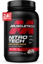 MuscleTech Whey Protein Powder, Nitro-Tech Whey Gold Protein Powder, Whey Protein Isolate Smoothie Mix, Protein Powder för kvinnor och män, Cookies och Cream, 2 lb (28 portioner) - paketet kan variera