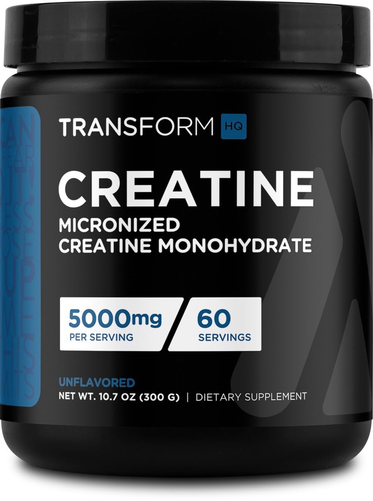 TransformHQ Kreatin Monohydratpulver (60 portioner) Osmakad - 5000mg Per portion