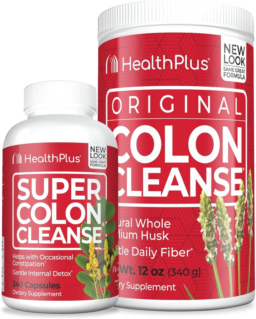 Health Plus Super Colon Cleanse (240 kapslar) & Colon Cleanse (12 Ounces / 48 portioner)