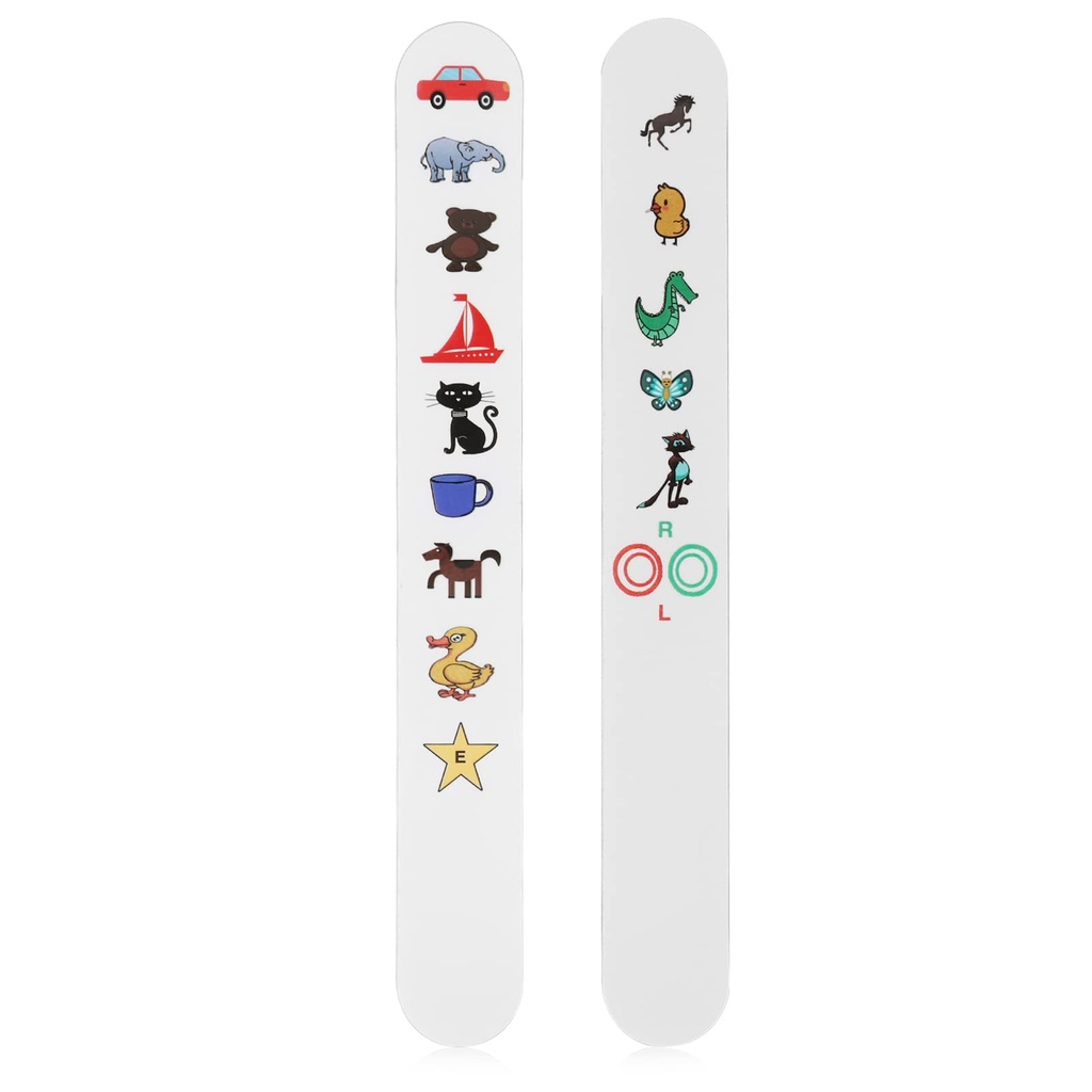 Check Vision Tester Stick, ANGGREK Kids Fixation Stick Vision Tester Clear Colorful Animal Patterns Coating Thicken Eye Test Card(No.1)