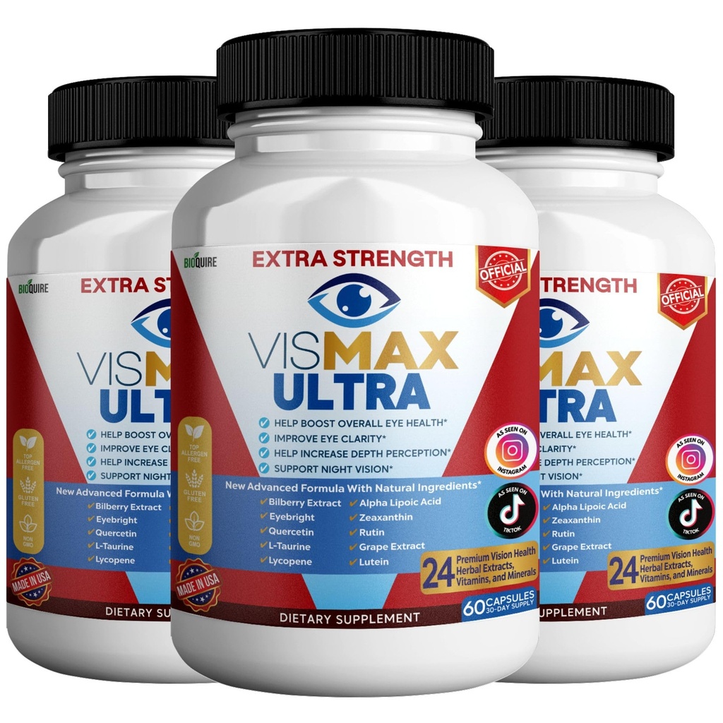 Vismax Ultra Vision Support Supplement, 60 Capsules, 24 Premium Ingredients with Vitamins and Minerals, 30-Day Supply (3)