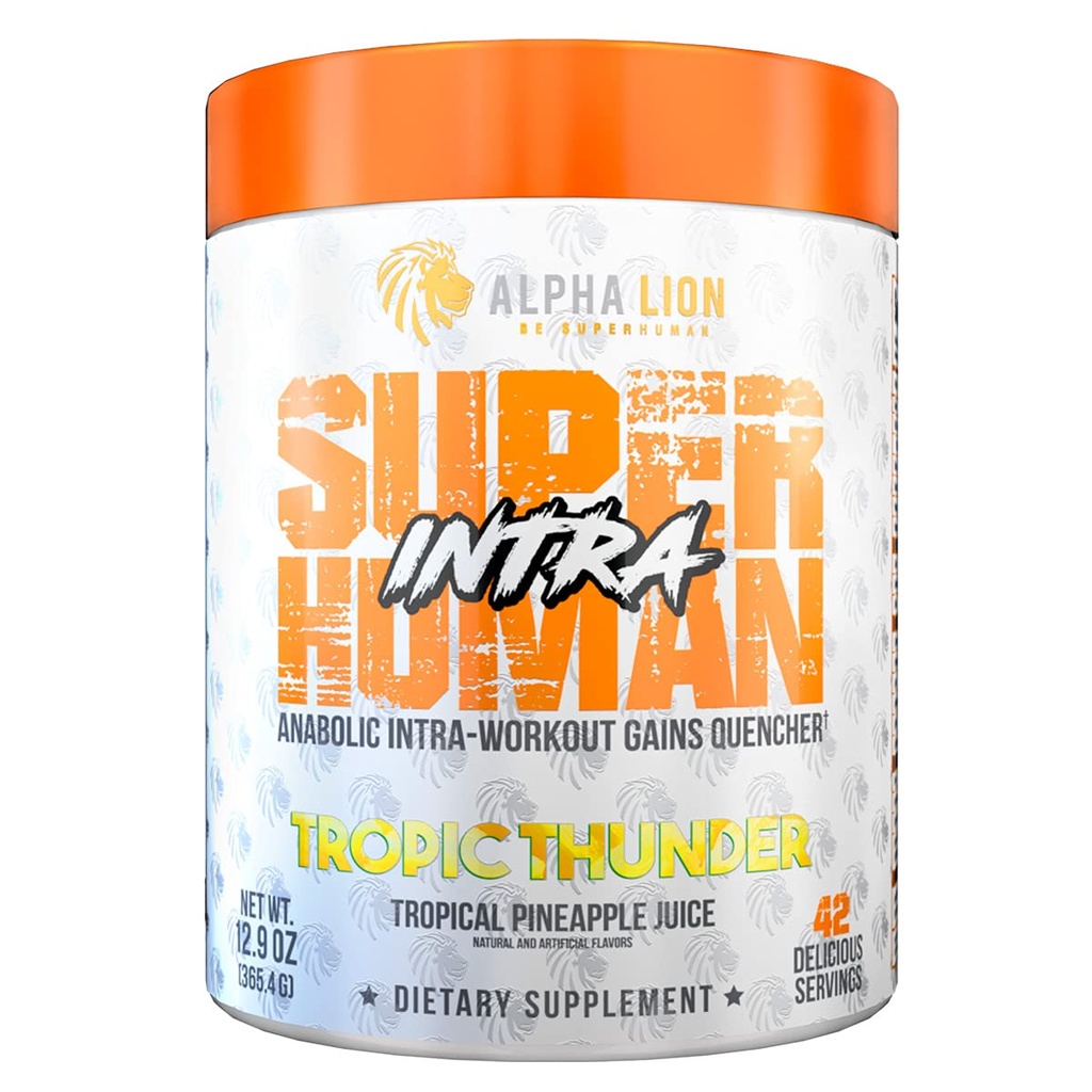 ALPHA LION Superhuman Intra Workout Powder for Men & Women, Amino Acids Drink, Muscle Recovery Supplement, BCAA Powder, Electrolytes & Hydration Mix (42 Servings, Tropical Pineapple Juice Flavor)