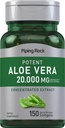 Piping Rock Aloe Vera Capsules 20000mg | 150 Softgels | Koncentrerad extrakt Supplement | Non-GMO, Gluten Free