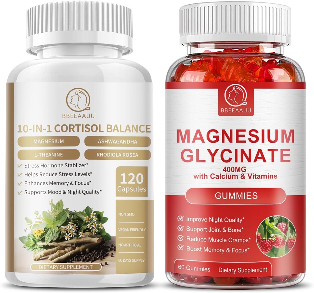 Cortisol Supplement Capsules och Magnesium Supplement Gummies