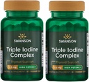 Swanson Triple Iodine Complex-Natural Supplement för Vital Thyroid Support-Promotes Metabolic Function, Ökad Red Blood Cell Production, & Heart Health-(60 Veggie Capsules, 12,5 mg Varje) 2 Pack