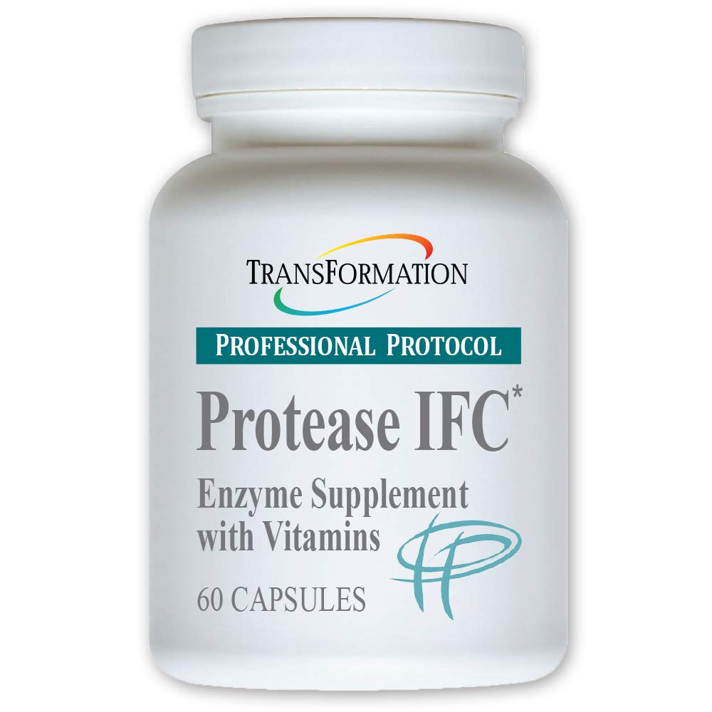 TRANSFORMATION THE GENESIS OF GOOD HEALTH Enzyme Protease IFC Enzyme Supplement, Natural Support for Muscle & Fatigue, med High Rich Vitamin A, E, C, Zink, & Selenium, Non-GMO, 60 Capsules