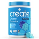 Skapa kreatinmonohydrat Gummies för män och kvinnor, öka fokus, styrka och uthållighet, anti-smältande formel, Vegan, glutenfri, icke-GMO, 1,5 g kreatin per Gummy (Blue Raspberry, 90 ct)