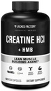 Jacked Factory Creatine HCL + HMB Capsules - Synergistic CON-CRET, myHMB, & Vitamin D Formel för förbättrad tillväxt, styrka och minskad muskelavbrott - 150 kapslar