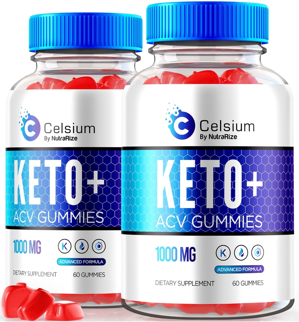 NutraRize (Pack of 2 Celsium Keto + ACV Gummies, Avancerad Formel 1000MG Apple Cider Vinegar, All-Natural Keto Officiell, Celsium Dietary Supplement, Recensioner (120 Gummies)