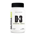 NutraBio Vitamin D (5000 IE), Immune Support - 90 Vegetabiliska kapslar