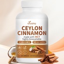 2-in-1 Organic Ceylon Cinnamon with MCT Oil Supplements Capsules, 90 Day Supply, Liposome Highly Bioavailable 20:1 Extract, Energy & Metabolism Support, Non-GMO, Gluten Free, 180 Capsules, 1 Bottle