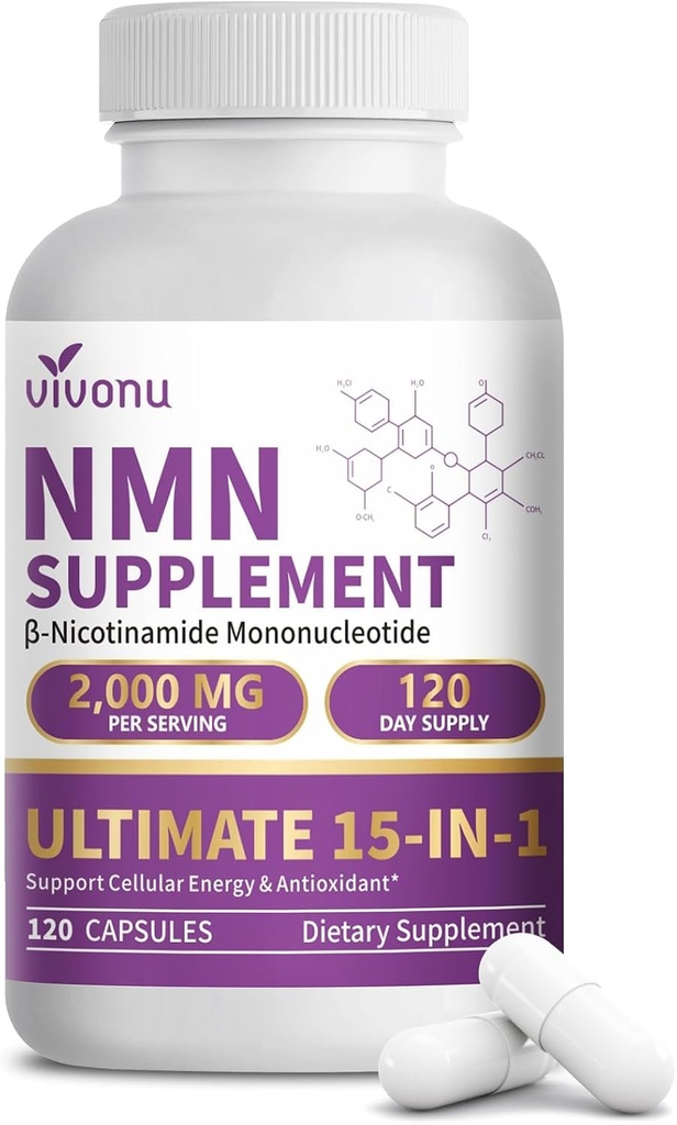VivoNu 2-in-1 Organic Ceylon Cinnamon with MCT Oil Supplements Softgels + 15-in-1 Liposomal NMN Supplement