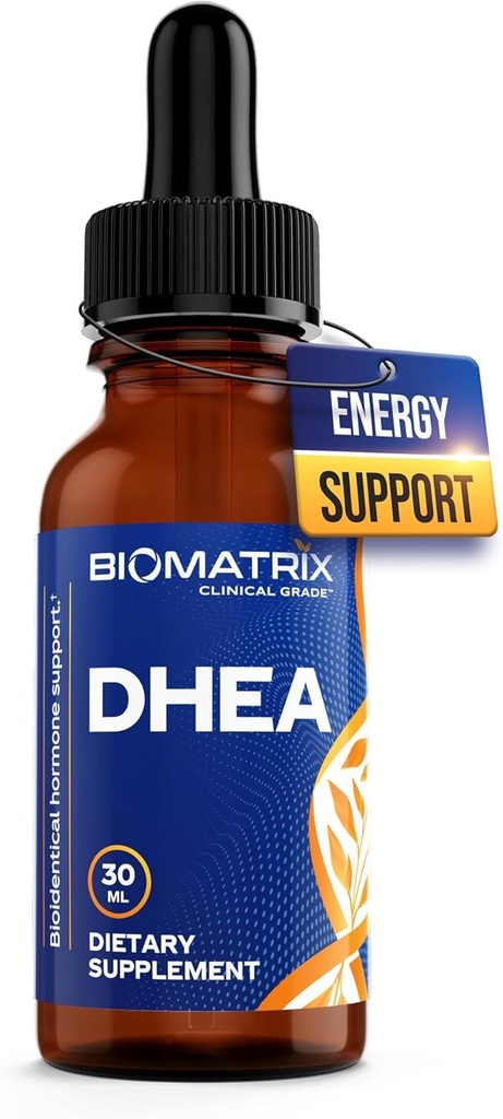 BioMatrix DHEA Liquid Drops - 3X Absorption av kapslar eller tabletter - Justerbart alternativ till DHEA 50 mg och DHEA 100 mg - Micronized DHEA Supplement för män och kvinnor 30 ml, 500 portioner
