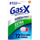 Gas-X Extra Strength Chewable Gas Relief tabletter med Simethicone 125 mg för Bloating Relief, Cherry - 72 Räkna