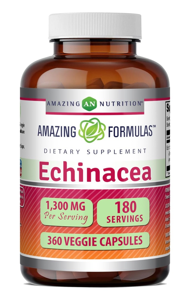 Fantastiska formler Echinacea | 1300 Mg Per Servering | 360 Veggie Capsules | Icke-GMO | Gluten Free | Made in USA
