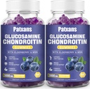 2 Packs 3000MG Glukosamin Chondroitin Gummies - Extra Strength Joint Health & MSM Elderberry Natural Joint Support Supplement, Flexibilitet, Antioxidant Immune Support för vuxna, 120 Gummies.