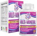 All-in-1 Multimineral Supplement Blend (järnfri Formel) Multimineraler | Spårmineraler | High-Potency Multi Mineral Supplements | Mineral Complex | 90-Day Bulk Supply | 180 tabletter