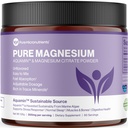 Rena magnesiumcitratpulver för att stödja sömn, muskel och benhälsa, energi, hjärta och matsmältning. Unflavored Magnesiumpulverdryck Mix, Vegan, 60 portioner