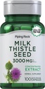 Piping Rock Milk Thistle Supplement 3000mg | 100 kapslar | Koncentrerad växtbaserade extrakt | Non-GMO, Gluten Free
