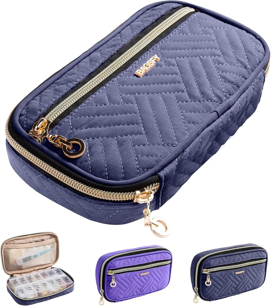 BAGSFY Pill Organizer Case 2 Times a Day- Weekly Medicine Organizer Travel Pill Box med Avtagbar 7 Day Medicine Case Container för fiskolja, vitamin, tillägg