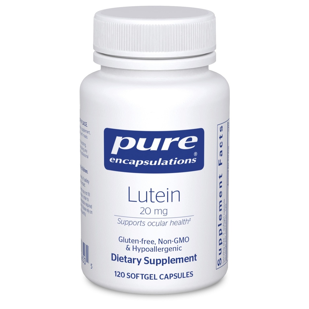 Pure Encapsulations Lutein 20 mg | Hypoallergenic Antioxidant Support for Healthy Visual Function* | 120 Softgel Capsules