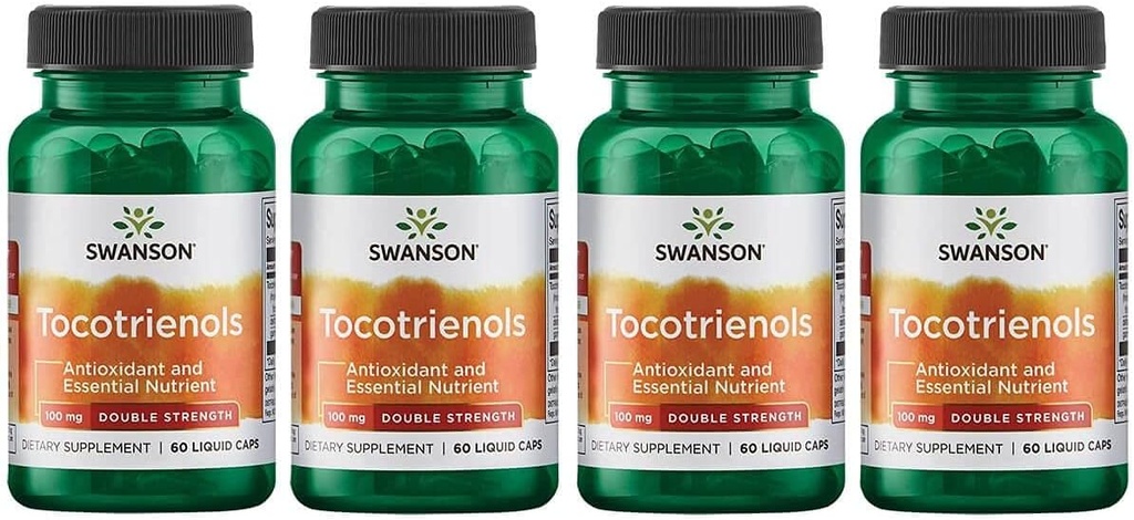Swanson Double Strength Tocotrienols - Antioxidant - (60 flytande kapslar, 100mg Varje) 4 Pack