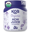 KOS Organic Acai Juice Powder - USDA Certified Organic, Plant Based Superfood Antioxidanter, Superberry från Brasilien, Great for Smoothies and Bowls, 0g Sugar, Vegan, Gluten-Free, Non-GMO - 120 portioner