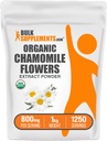 BulkSupplements.com Organic Chamomile Extract Powder - Herbal Supplement, Sourced from Chamomile Flowers - Vegan & Gluten Free, 800mg per Serving, 1kg (2.2 lbs) (Pack of 1)