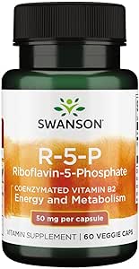 Swanson R-5-P (Riboflavin-5-fosfat) - Vitamin B2 Supplement främja energi, metabolism & Vision Health - Natural Wellness Formel - (60 kapslar)