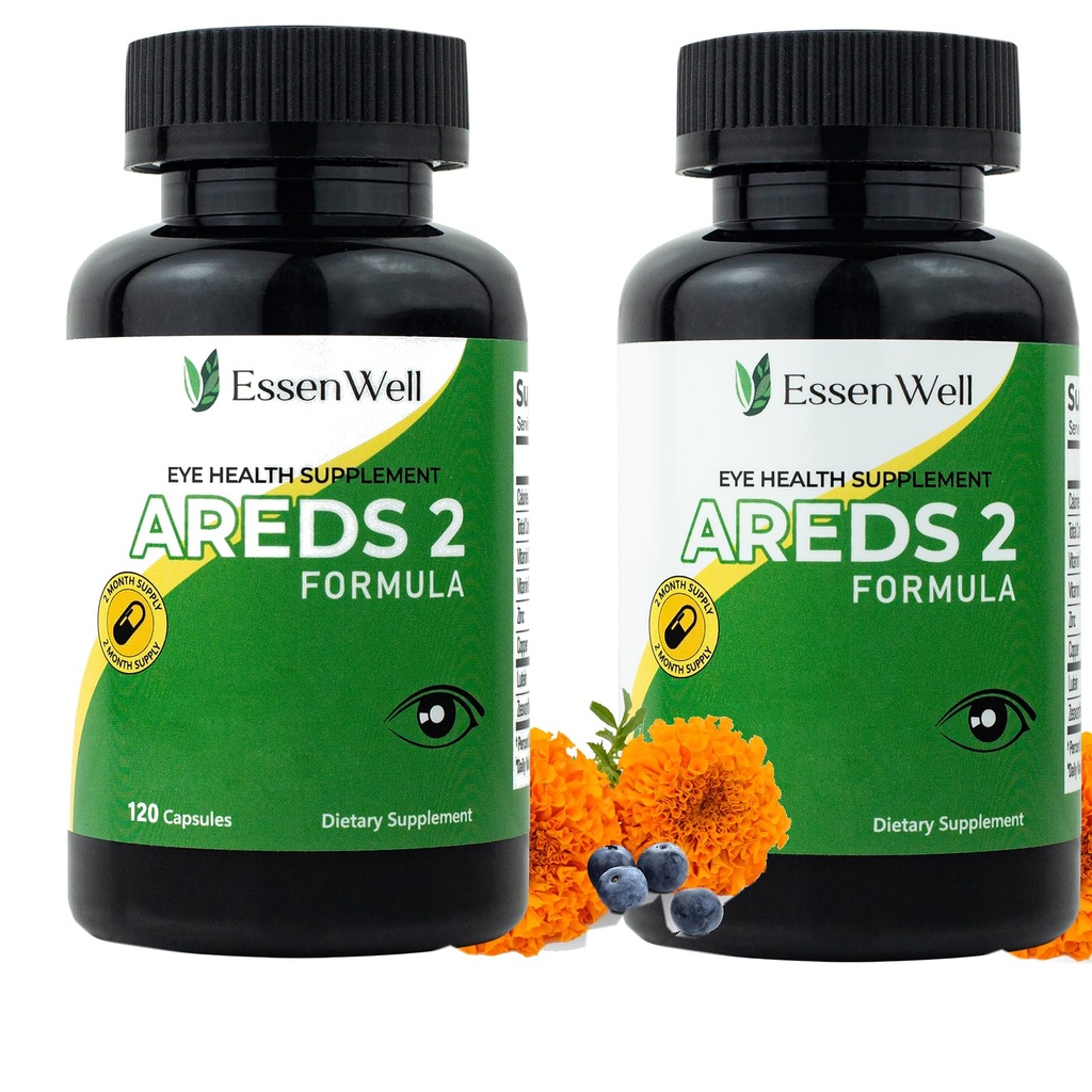 AREDS 2-2 Pack, 240 Capsules + Multivitamin, Lutein and Zeaxanthin 20mg, 2-in-1 Eye Vitamin, Contains Vitamin C, D, E & Zinc