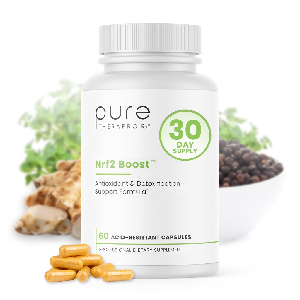 Rena TheraPro Rx Nrf2 Boost - NRF-2 Aktivator med Patented Sulforaphane, Curcumin, Green Tea & Trans-Pterostilbene | Antioxidant Supplement för att minska oxidativ stress, Made in USA (60 Vegan Capsules)