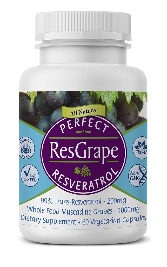 Perfekta tillskott - Perfekt ResGrape Resveratrol - 60 Veggie Capsules - Trans-Resveratrol & Organic Muscadine Grape