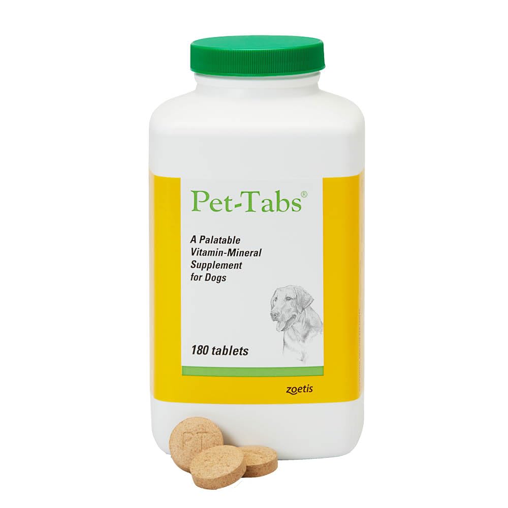 Pet-Tabs Multivitamin och mineraltillskott för hundar, tuggbar tablett, 180 greve flaska