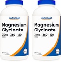 Nutricost Magnesium Glycinate Capsules (360 Capsules, 210 mg Per Serving) - Magnesium Glycinate Supplement for Gentle Absorption (Pack of 2)