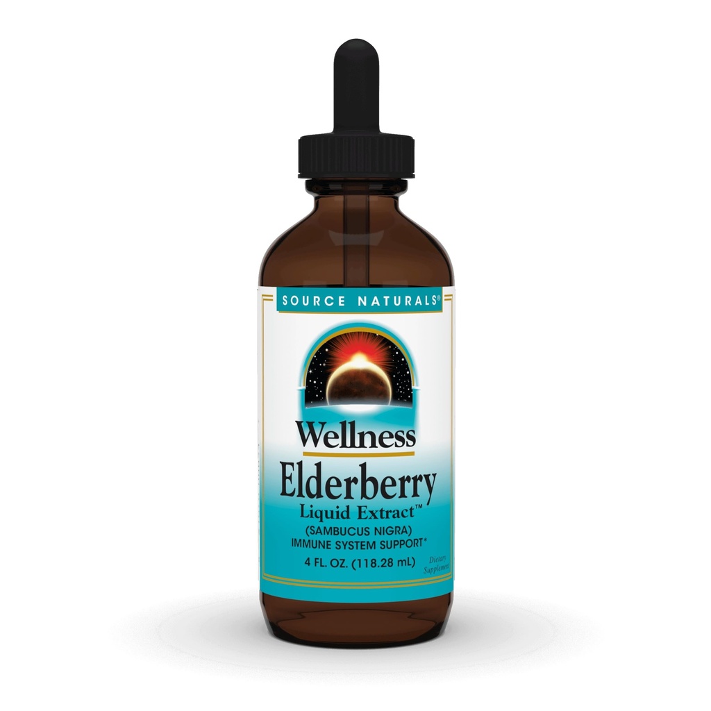 Källa Naturals Wellness Elderberry Liquid Extract, för Immune System Support * - Sambucus nigra - 4 Fluid oz
