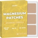 Magnesium Patches (Pack of 60) - 100% naturlig patch för kvinnor och män - med kalcium - muskel- och benstöd, lugnande - förbättrad formel