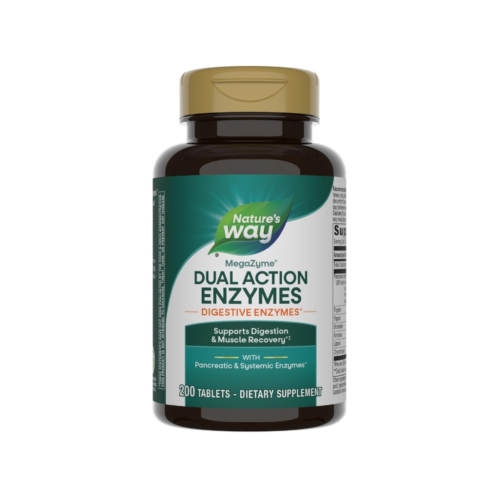 Naturens sätt Mega-Zyme, Pancreatic & Systemic Enzymes*, lindrar yrkesmuskel ömhet på grund av överexertion och träning, * Digestive Support *, 200 tabletter (Packaging May Vary)