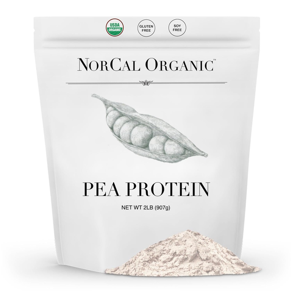 NorCal Organic - Premium Pea Protein Isolate - 100% Vegan och organisk - UNFLAVORED - 2 pund (Pack av 1) - 35 portioner