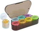 NatureTouch Weekly Pill Organizer, BPA Free Medicine Organizer Rainbow 7 Day Pill Box, Daily Portable Pill Conatainer för Pills/Vitamin/Fish Oil/Supplements [Lastest Version],Black