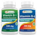 Bästa naturliga vitamin B1 som tiamin Mononitrate 500 mg & Vitamin b6 200mg