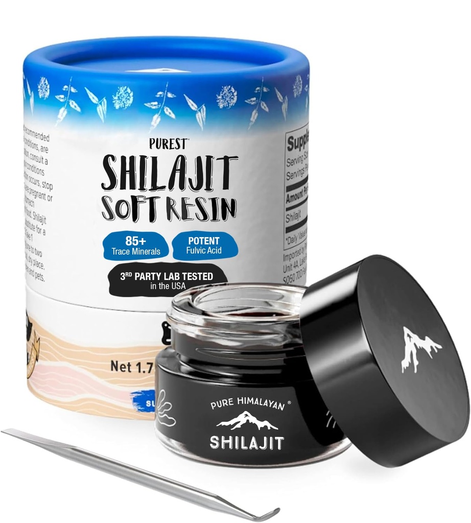 Shilajit by Pure Himalyan Shilajit ®, Grade A Himalayan Soft Resin, Energy & Immune Support, Natural Source of Fulvic Acid & 85+ Trace Minerals Supplement for Men & Women (50ml/1,5 fl oz)