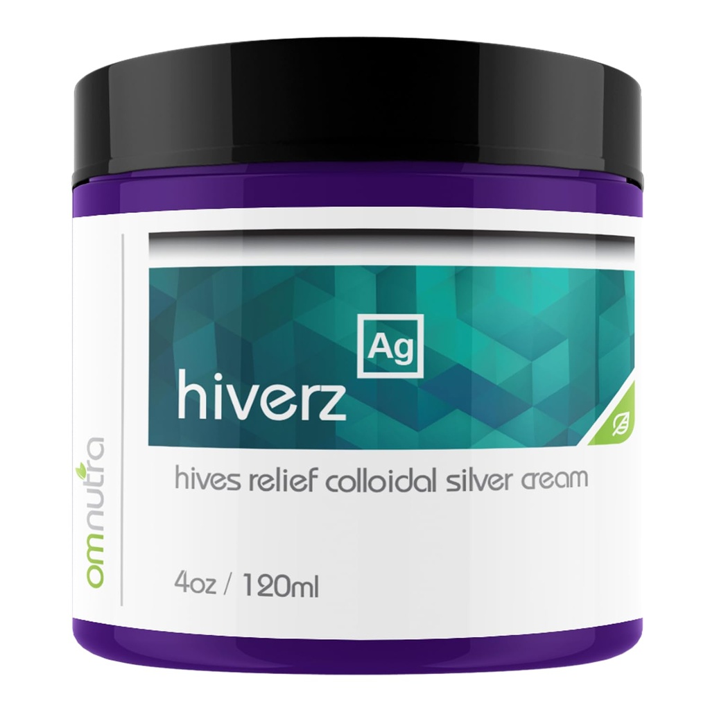 Hiverz Hives Relief Cream - 4OZ Anti Itch Cream Extra Strength Colloidal Silver Hives Treatment Cream for Itchy Skin Relief Antihistamine Hydrocortisone Free Itch Relief for Humans Urticaria
