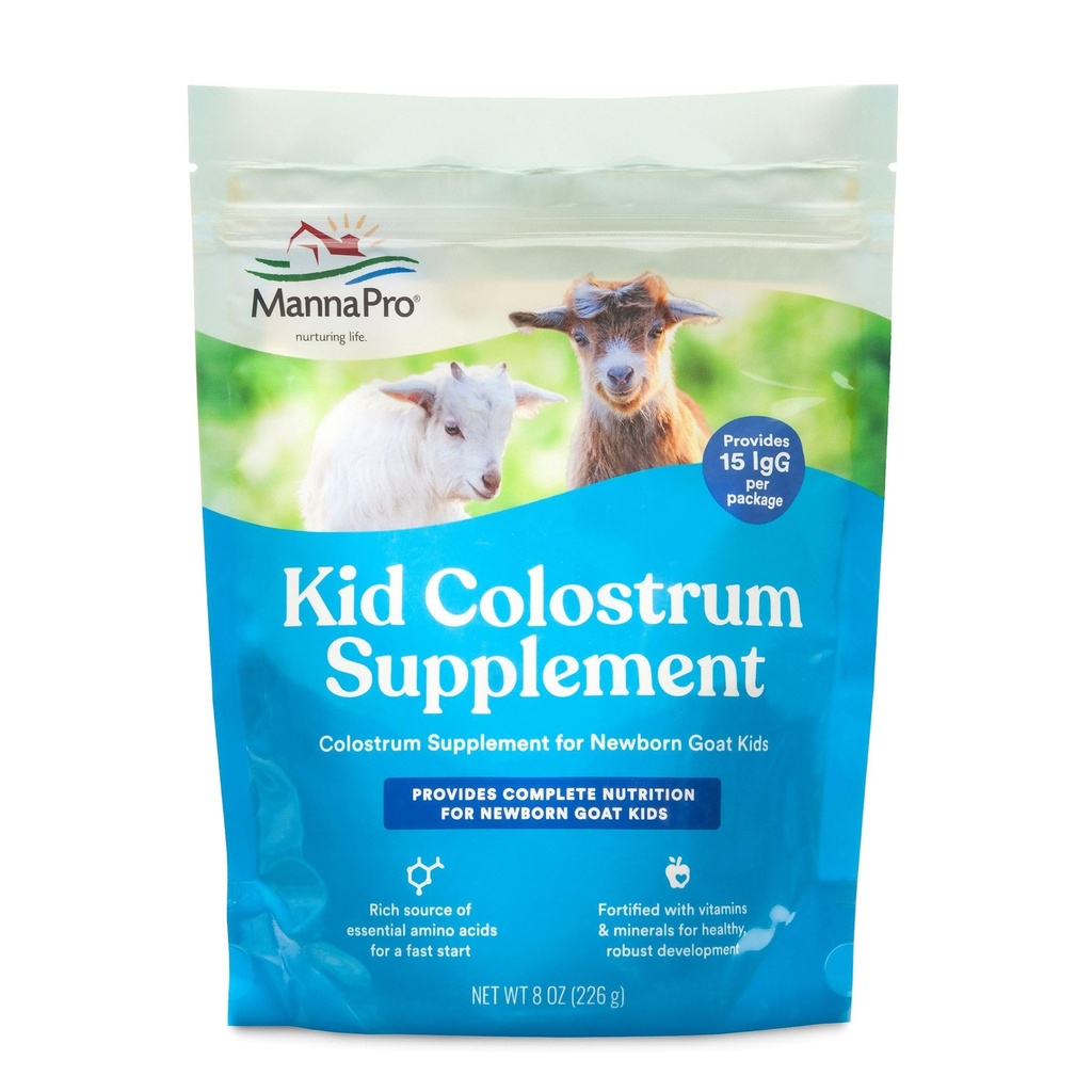 Manna Pro Goat Kid Colostrum Supplement, Feed for First 24 Hours of Life, Helps Promote Healthy Development, Fortified with Vitamins & Minerals, 8 Ounces