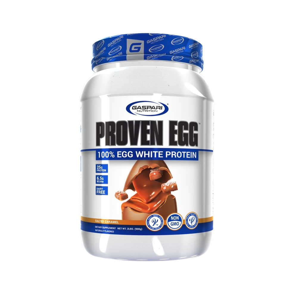 Gaspari Nutrition Proven Egg, 100% Egg White Protein, 25g Protein, Keto Friendly, Dairy och Lactose Free, Soy Free (2 lbs, Salted Caramel)
