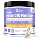 NATURE TARGET Probiotics for Dogs - Dog Probiotics, Plus Prebiotic, Digestive Enzymes, Fiber, Support Gut, Immune Health, 6 miljarder CFU Dog Probiotic Powder, Relieve Diarrhea, Loose Stool, 90 Scoops