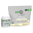 Sunwarrior Active Organic Protein Powder Plant-Based Vanilla smaksatt 45 portioner och kreatinmonohydratpulver 60 portioner