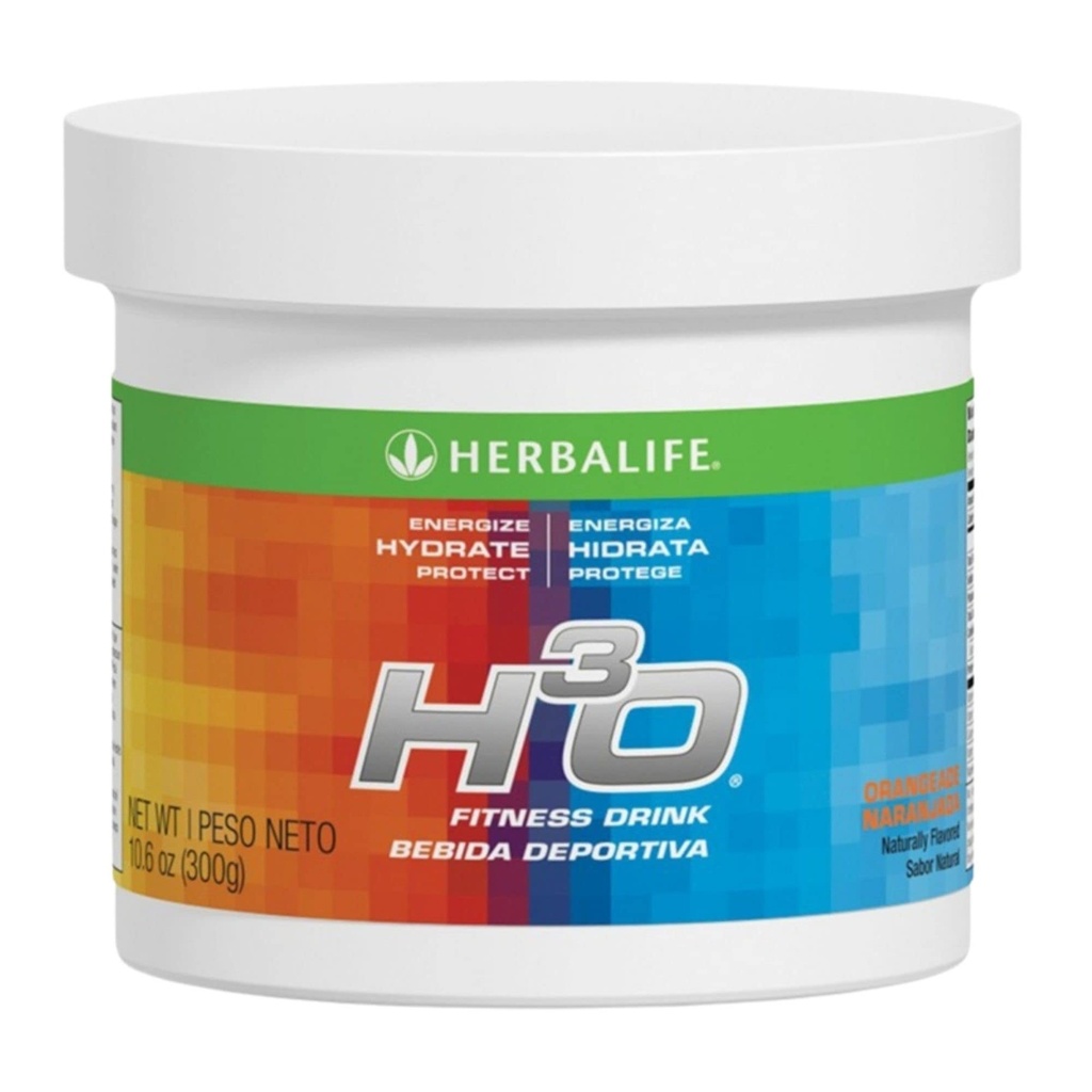 Herbalife H³O Fitness Drink: Orangeade Canister 10.6 Oz (300g), Carbohydrate Blend for immediate Energy, Energize, Hydrate, Protect, Naturally Flavored